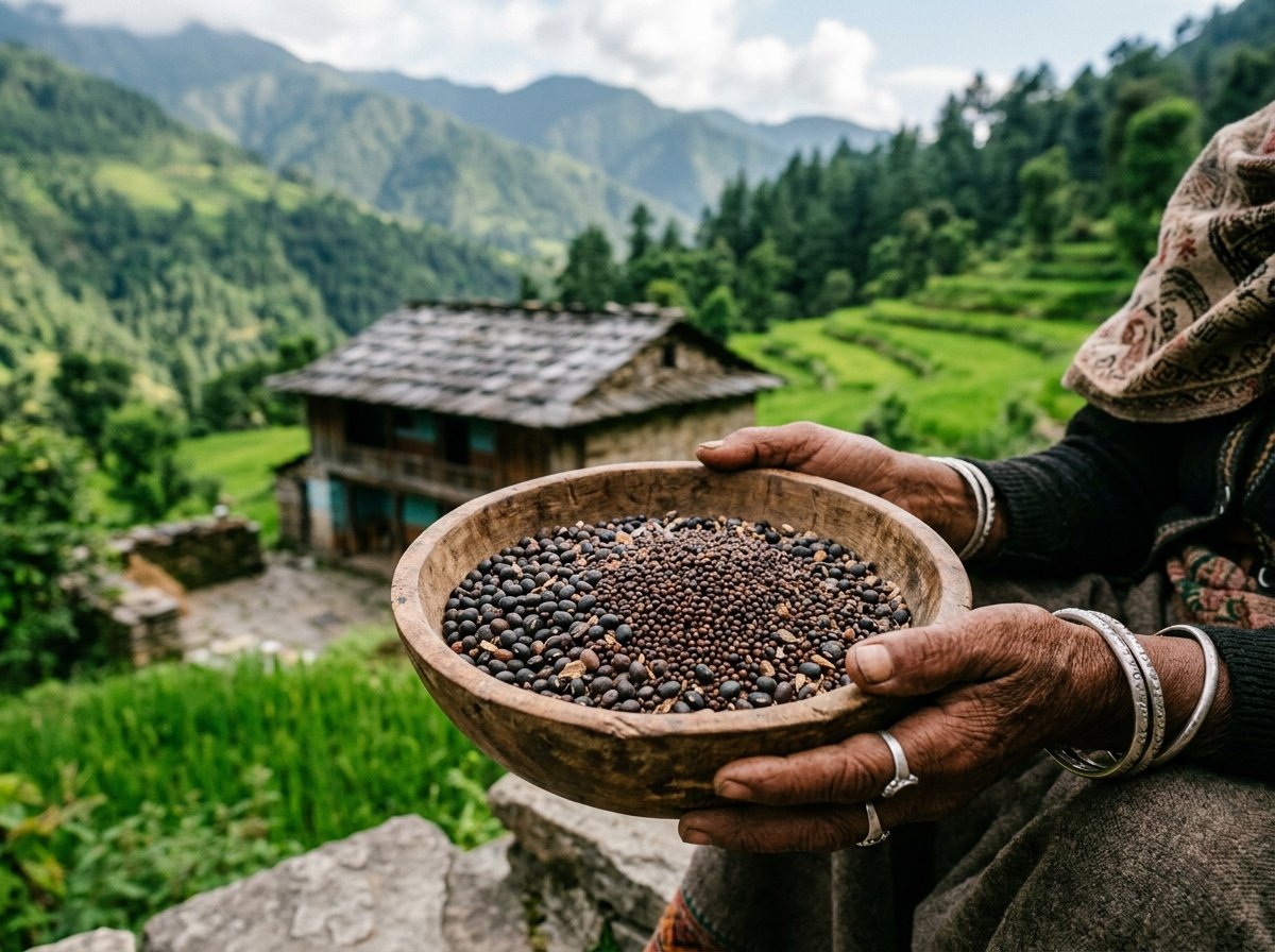 Pahadi women farming in terrace lands of Uttarakhand